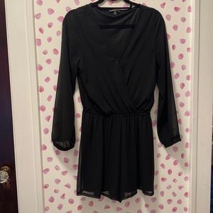 Express Sheer Black Long Sleeve Romper with Liner Size Small